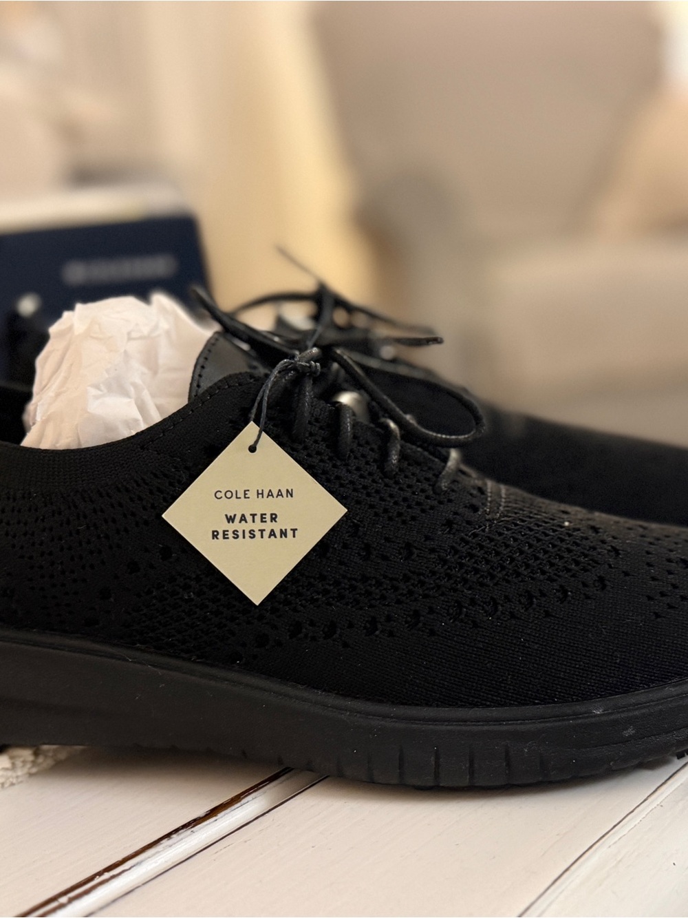 Cole Haan Malorie Wing Tip Oxford Black Shoes new with box